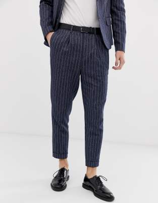 striped suit pants