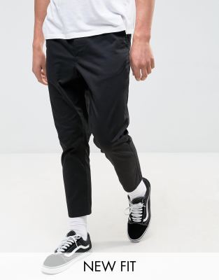 black cropped chinos