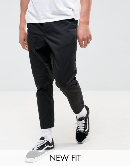 Black cropped cheap chinos mens