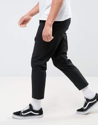 black cropped chinos