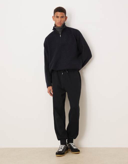 ASOS DESIGN tapered cuffed jogger in black, 2 of 5