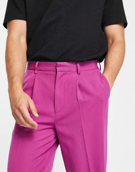 ASOS DESIGN - Tapered elegante bukser med oversized pasform i lilla, 4 af 4