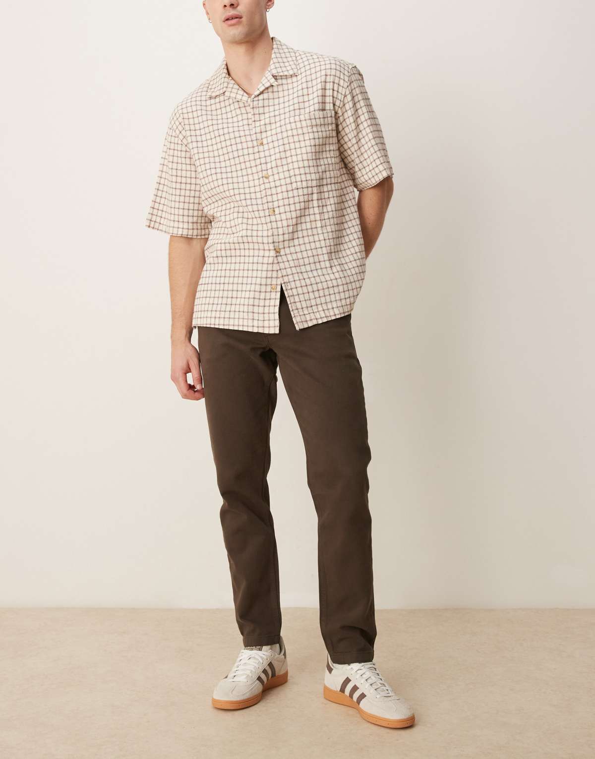 ASOS DESIGN tapered fit chinos in brown