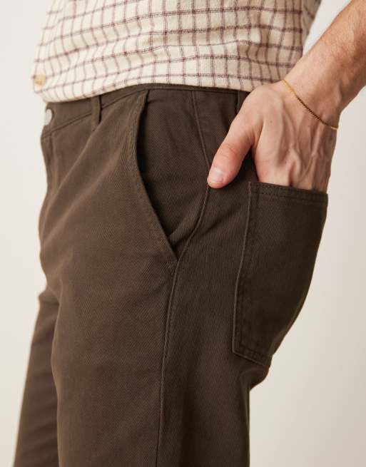 ASOS DESIGN tapered fit chinos in brown
