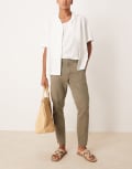 [ASOS DESIGN] ASOS DESIGN tapered fit chinos in khaki-Brown W34 KHAKI