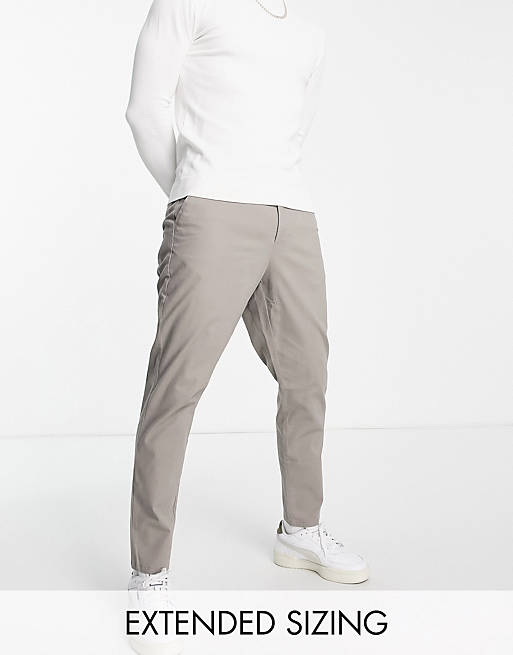 Men tapered fit chinos in light grey 