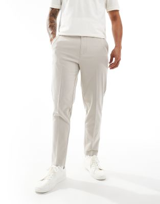 ASOS DESIGN sharp tapered pants in ecru