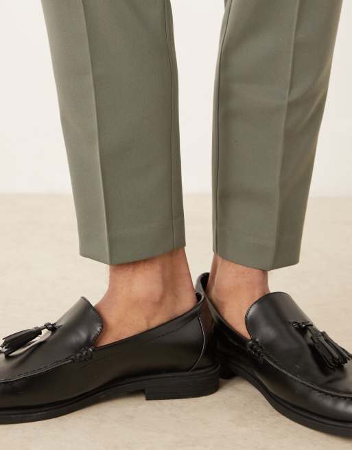 ASOS DESIGN tapered fit dress pants in green