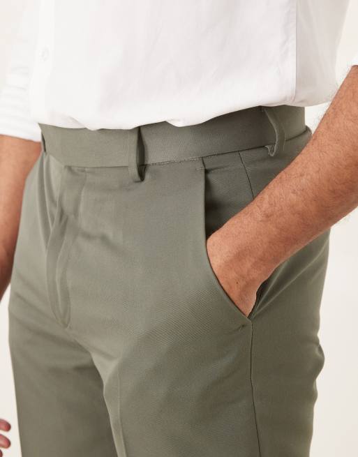 ASOS DESIGN tapered fit dress pants in green