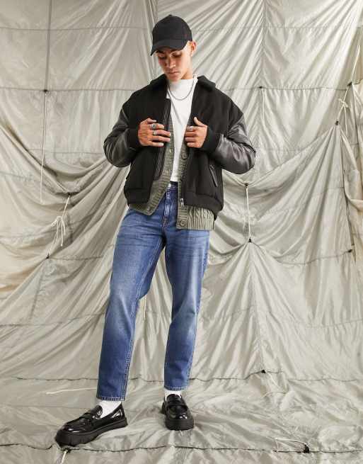 ASOS DESIGN tapered fit jeans in dark wash blue - MBLUE