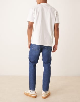 Asos Design Tapered Fit Jeans In Blue