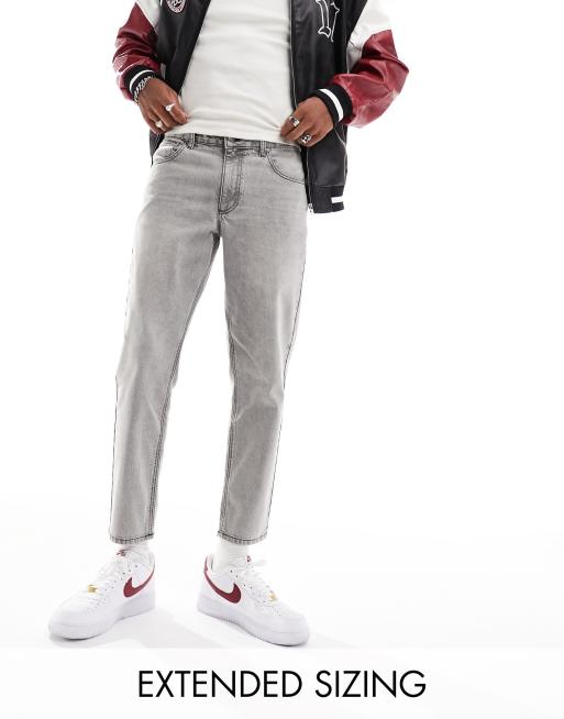ASOS DESIGN tapered fit jeans in gray wash