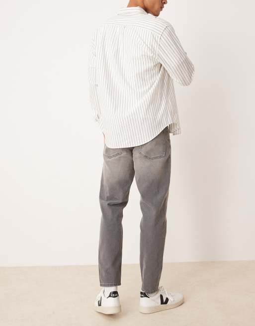 ASOS DESIGN tapered fit jeans in gray 