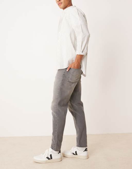 ASOS DESIGN tapered fit jeans in gray 
