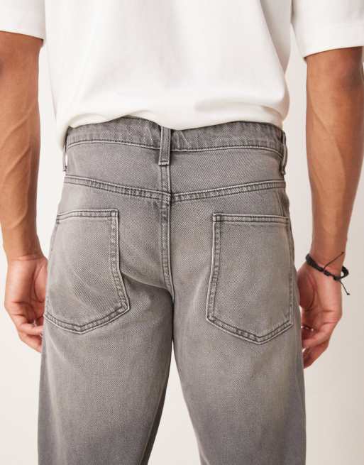ASOS DESIGN tapered fit jeans in gray 