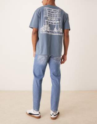 Asos Design Tapered Fit Jeans In Blue