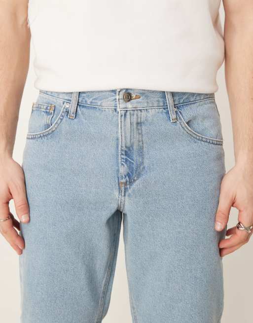 ASOS DESIGN classic rigid jeans in mid wash blue 