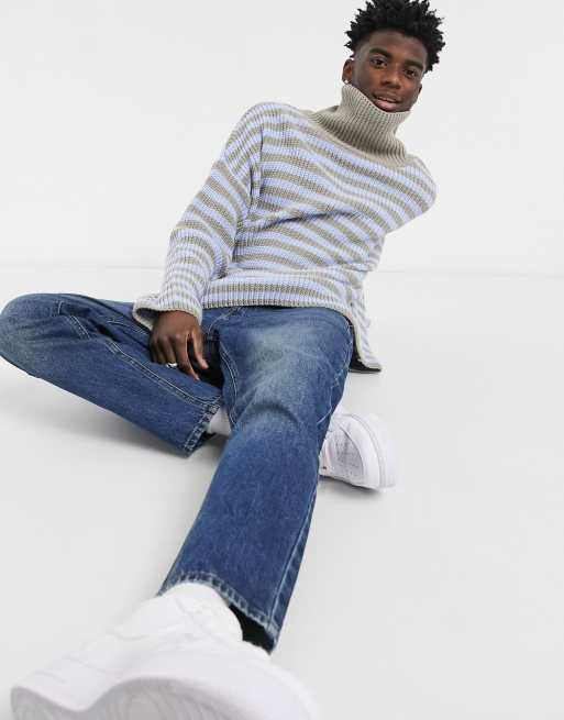 ASOS DESIGN tapered fit jeans in vintage dark wash blue , 1 of 4