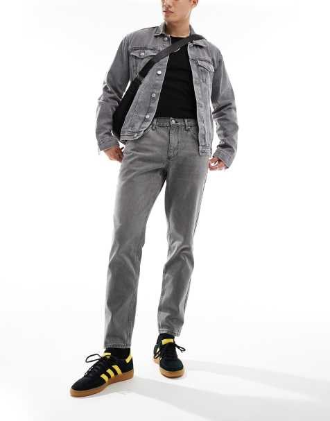 ASOS DESIGN tapered fit jeans in washed grey - GREY - view 1