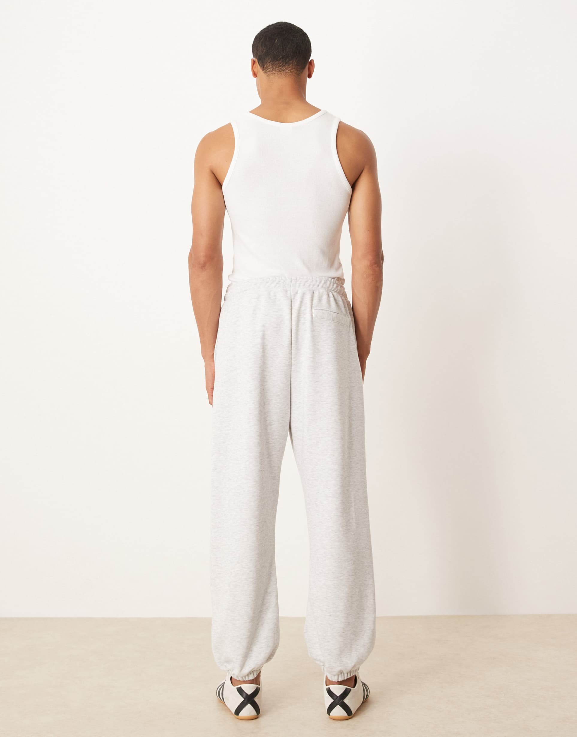 Asos Design Tapered Fit Loopback Sweatpants In Gray
