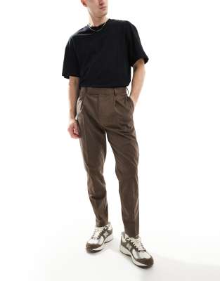 tapered fit premium dress pants in brown