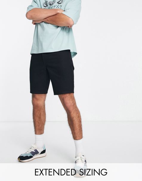 ASOS DESIGN tapered fit regular length denim shorts in black - BLACK - view 1