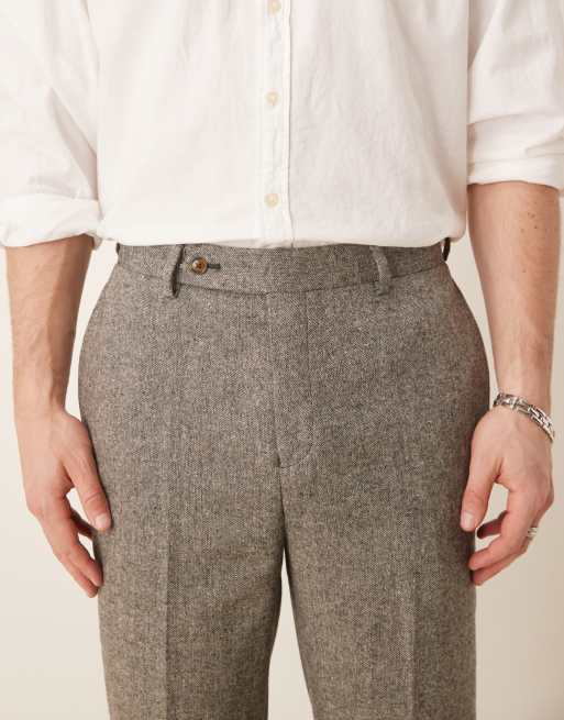 ASOS DESIGN tapered fit wool mix dress pants in charcoal, 4 of 5