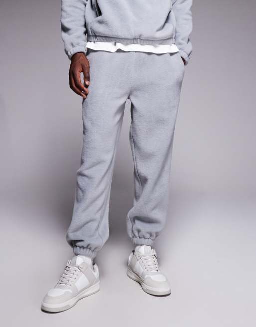 ASOS DESIGN tapered fleece jogger co-ord in grey