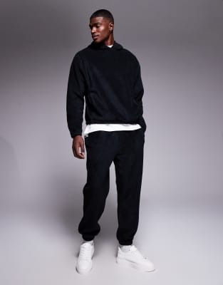 Asos Design Tapered Fleece Sweatpants In Multi