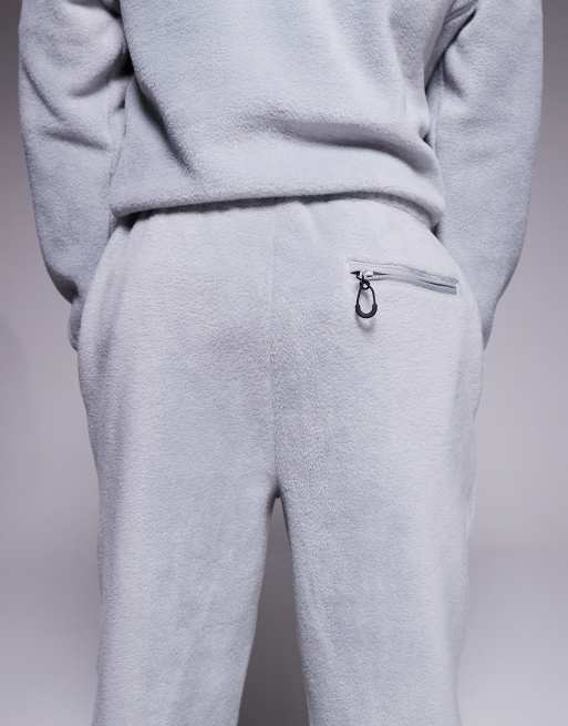 ASOS DESIGN tapered fleece sweatpants in gray - part of a set, 4 of 5