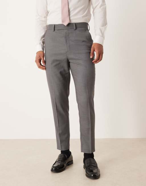ASOS DESIGN - Tapered gråmelerede habitbukser, 2 af 5