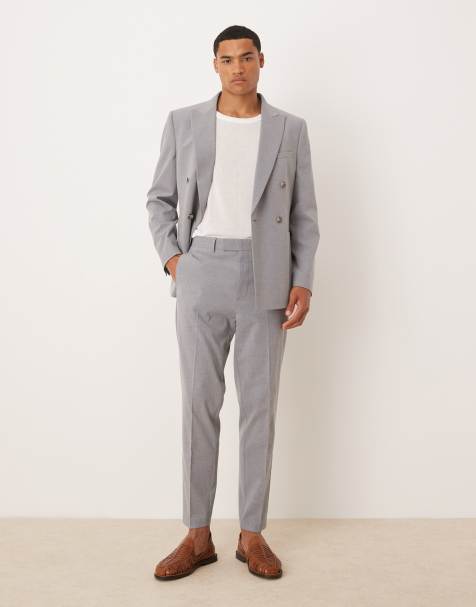 ASOS DESIGN - Tapered habitbukser i grå - view 1