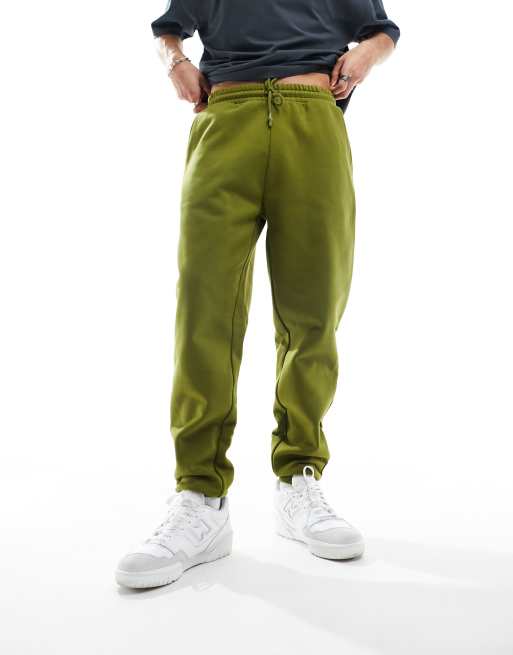 ASOS DESIGN tapered joggers in olive green