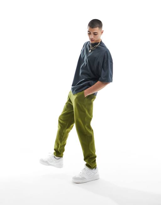 ASOS DESIGN tapered joggers in olive green