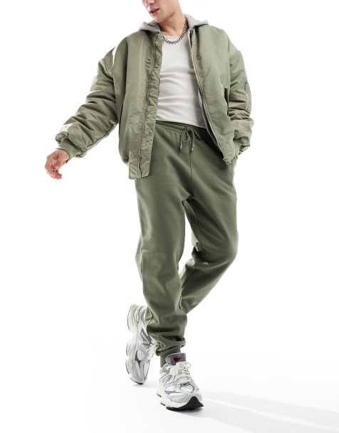 Khaki green hotsell tracksuit bottoms