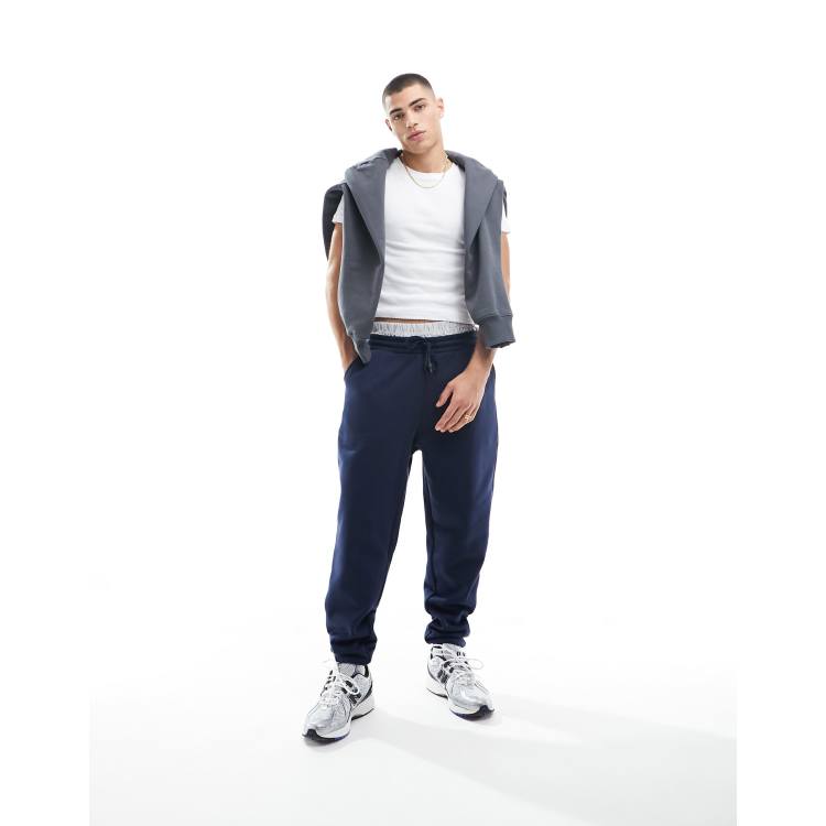 ASOS DESIGN tapered heavyweight sweatpants in gray