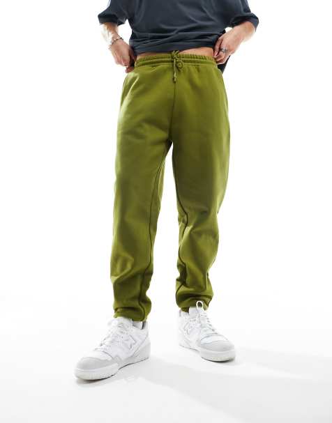 Topman baggy nylon pants in khaki