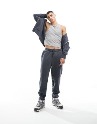 ASOS DESIGN tapered heavyweight trackies in washed black | ASOS