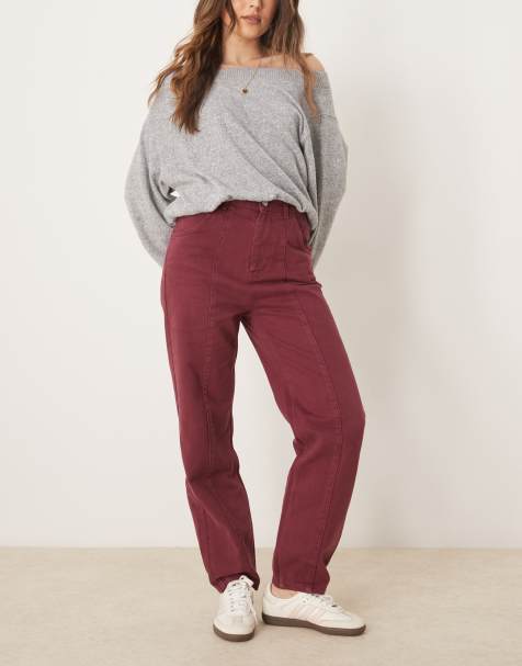 ASOS DESIGN tapered high rise slim jean in fig - view 1