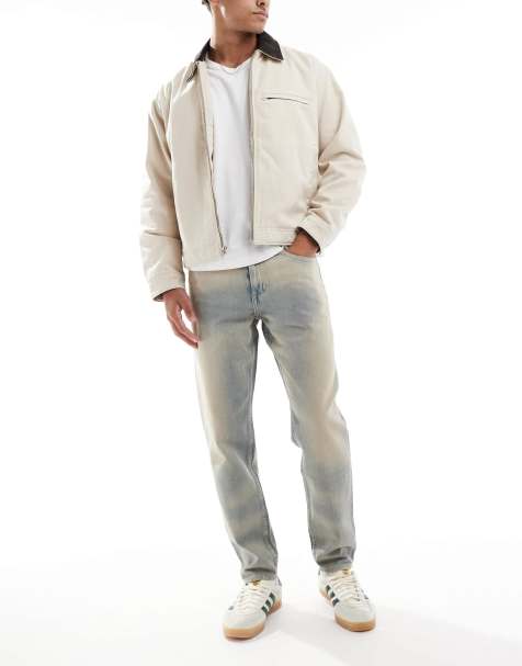 ASOS DESIGN - Tapered jeans i lys vask med farveskær - view 1