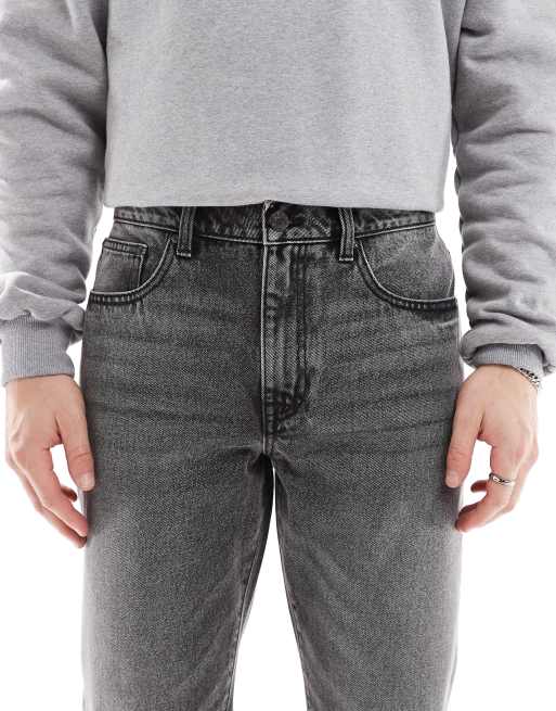 ASOS DESIGN - Tapered jeans i vasket grå, 5 af 5