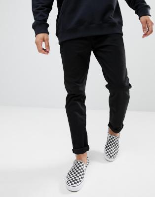 black tapered jeans