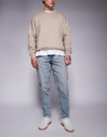 [ASOS DESIGN] ASOS DESIGN tapered jeans in bleach wash-Blue W28 L30 Bleach wash