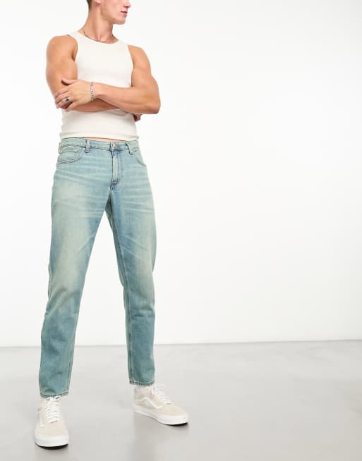 Regular Tapered Jeans - Light denim blue - Men