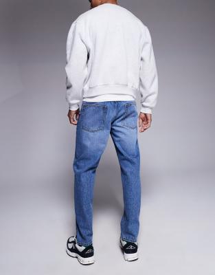Asos Design Tapered Fit Jeans In Blue