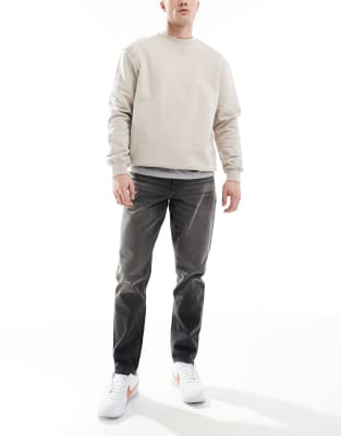Asos Design Tapered Jeans In Gray