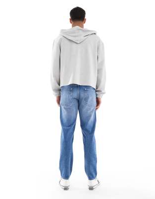 Asos Design Tapered Fit Jeans In Blue