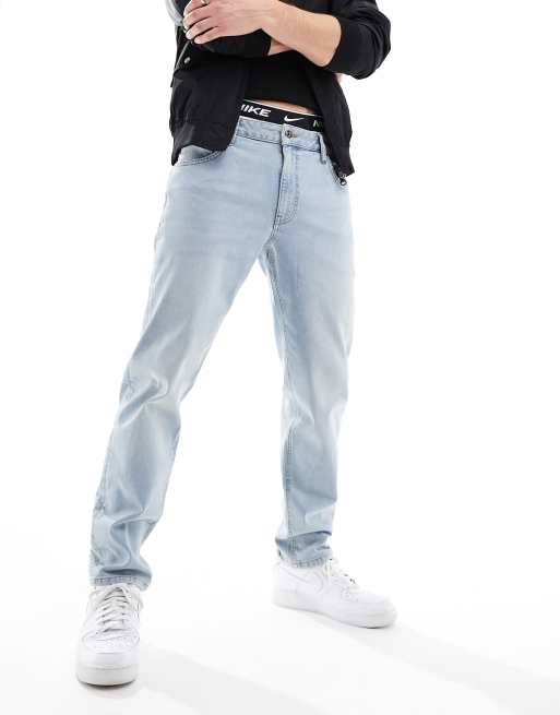 Buy Men Blue Mid Wash Slim Tapered Jeans Online - 777046