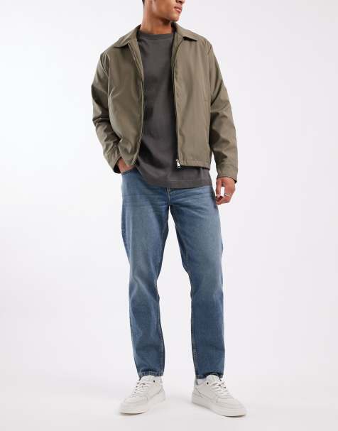 ASOS DESIGN tapered jeans in mid wash blue