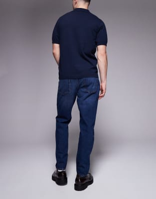 Asos Design Tapered Fit Jeans In Blue